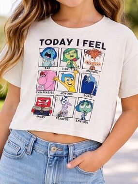 Disney Inside Out Crop Top Girls Size Medium “Today I Feel”